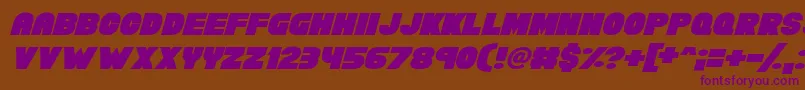 Chunky Funks Italic-fontti – violetit fontit ruskealla taustalla