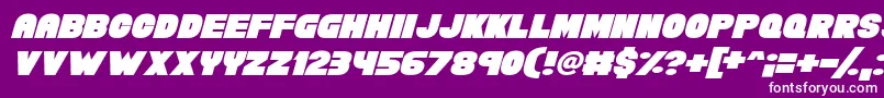 Chunky Funks Italic-fontti – valkoiset fontit violetilla taustalla