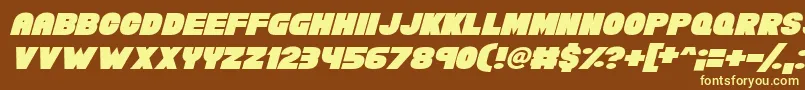 Chunky Funks Italic Font – Yellow Fonts on Brown Background