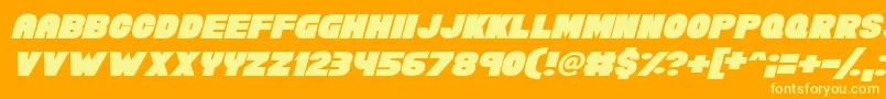 Chunky Funks Italic Font – Yellow Fonts on Orange Background
