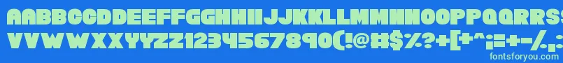 Chunky Funks Font – Green Fonts on Blue Background