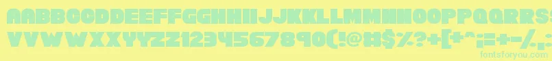 Chunky Funks Font – Green Fonts on Yellow Background