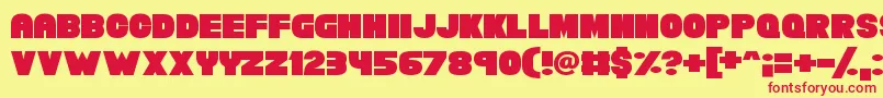 Chunky Funks Font – Red Fonts on Yellow Background