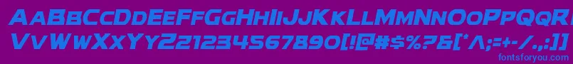 Modithorsoncondital Font – Blue Fonts on Purple Background