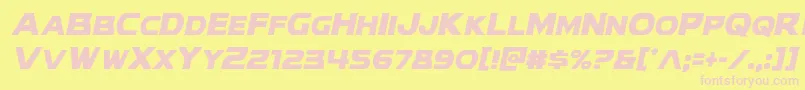 Modithorsoncondital-fontti – vaaleanpunaiset fontit keltaisella taustalla