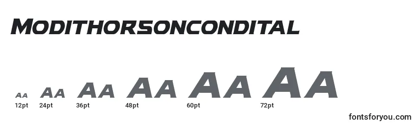 Modithorsoncondital Font Sizes