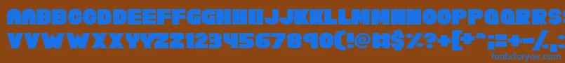 Chunky Funks Font – Blue Fonts on Brown Background