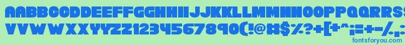 Chunky Funks Font – Blue Fonts on Green Background