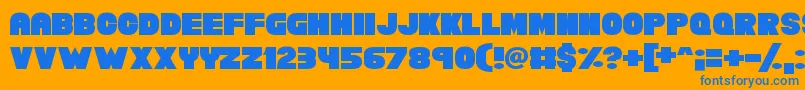 Chunky Funks Font – Blue Fonts on Orange Background