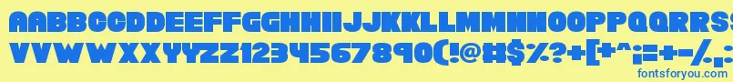 Chunky Funks Font – Blue Fonts on Yellow Background