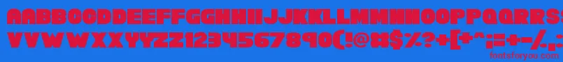 Fonte Chunky Funks – fontes vermelhas em um fundo azul