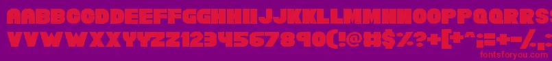 Fonte Chunky Funks – fontes vermelhas em um fundo violeta