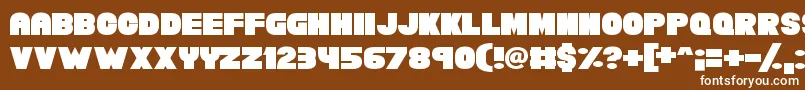 Fonte Chunky Funks – fontes brancas em um fundo marrom