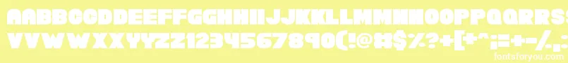 Chunky Funks Font – White Fonts on Yellow Background