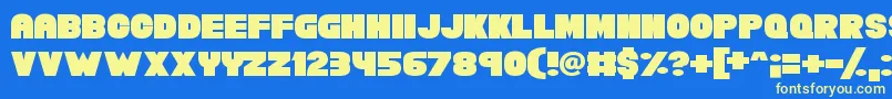 Chunky Funks Font – Yellow Fonts on Blue Background