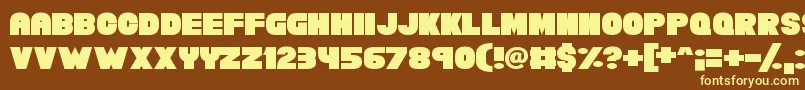 Chunky Funks Font – Yellow Fonts on Brown Background