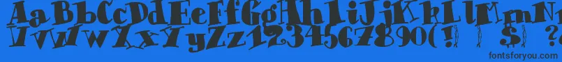 Chunky Times-fontti – mustat fontit sinisellä taustalla