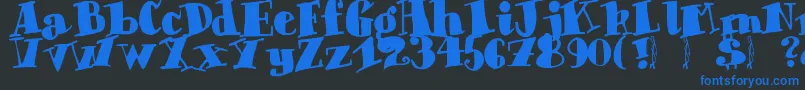 Chunky Times Font – Blue Fonts on Black Background