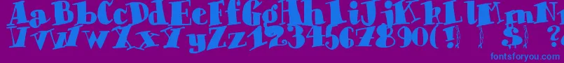 Chunky Times Font – Blue Fonts on Purple Background