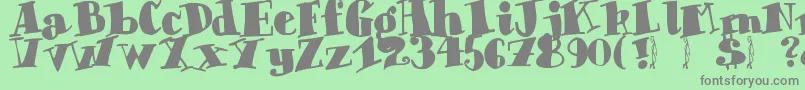 Chunky Times Font – Gray Fonts on Green Background