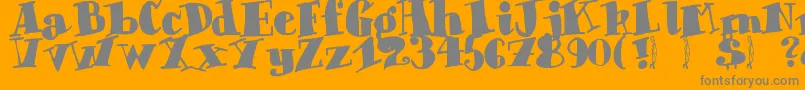 Chunky Times Font – Gray Fonts on Orange Background