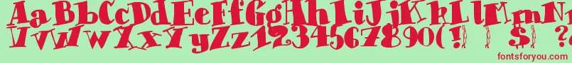 Chunky Times Font – Red Fonts on Green Background