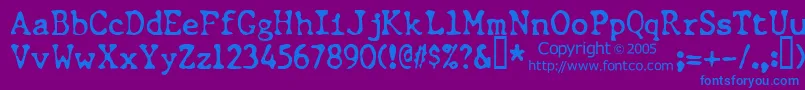 CHUNT   -Schriftart – Blaue Schriften auf violettem Hintergrund