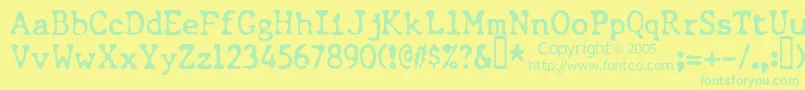 CHUNT    Font – Green Fonts on Yellow Background
