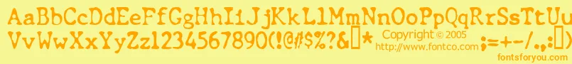 CHUNT    Font – Orange Fonts on Yellow Background