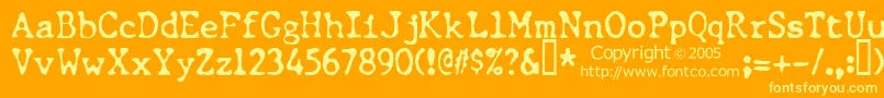 フォントCHUNT    – オレンジの背景に黄色の文字
