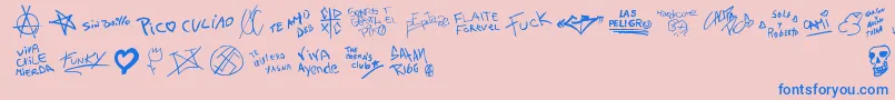 chupalo Font – Blue Fonts on Pink Background