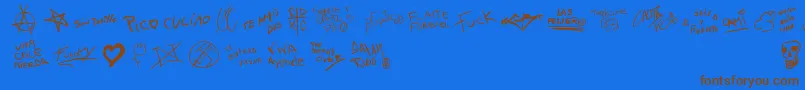 chupalo Font – Brown Fonts on Blue Background