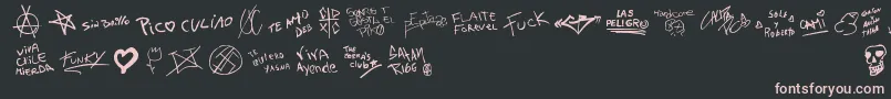 chupalo-Schriftart – Rosa Schriften auf schwarzem Hintergrund