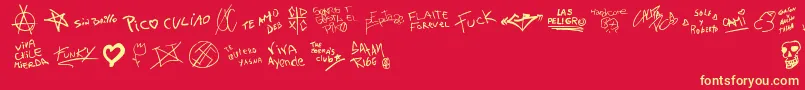 chupalo Font – Yellow Fonts on Red Background