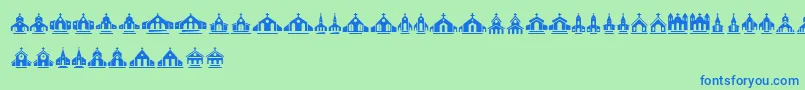 Churches Font – Blue Fonts on Green Background