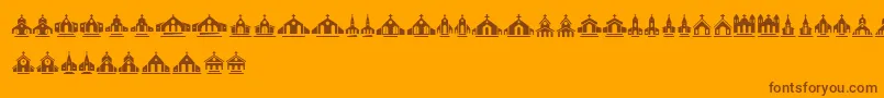 Churches Font – Brown Fonts on Orange Background