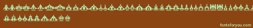 Churches Font – Green Fonts on Brown Background