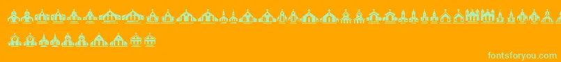 Churches Font – Green Fonts on Orange Background