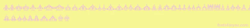 Churches Font – Pink Fonts on Yellow Background