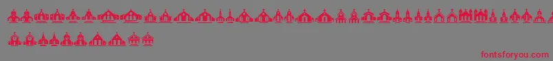 Churches Font – Red Fonts on Gray Background