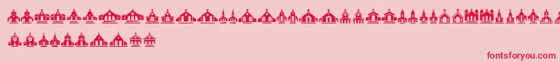 フォントChurches – ピンクの背景に赤い文字