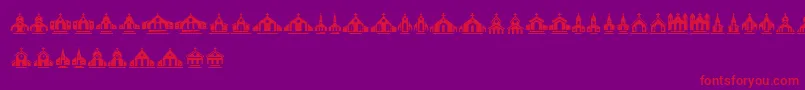 Churches Font – Red Fonts on Purple Background