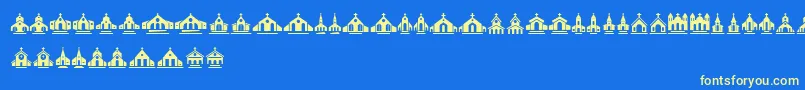 Churches Font – Yellow Fonts on Blue Background
