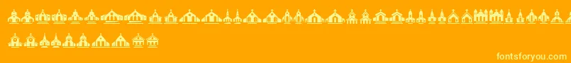 Churches Font – Yellow Fonts on Orange Background
