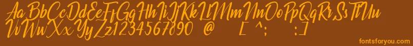 Chuttime Personal Use Only Font – Orange Fonts on Brown Background