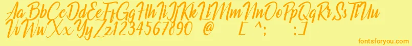 Chuttime Personal Use Only Font – Orange Fonts on Yellow Background