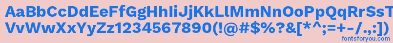 フォントWorksansBold – ピンクの背景に青い文字
