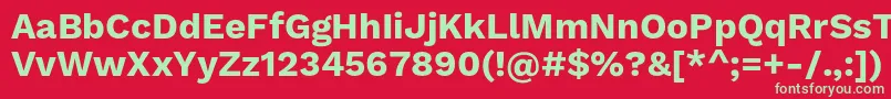WorksansBold Font – Green Fonts on Red Background