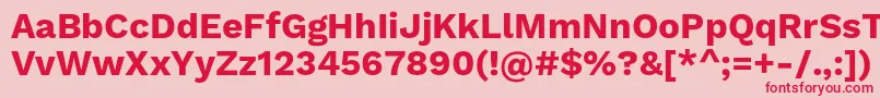 フォントWorksansBold – ピンクの背景に赤い文字