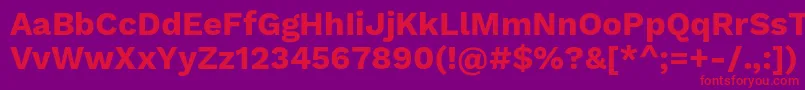 フォントWorksansBold – 紫の背景に赤い文字